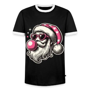 Coole Sigma Santa Weihnachtsfreude - Männer Kontrast-T-Shirt - Schwarz/Weiß - Vorne - AI Model Female 172 light (172cm) & AI Model Male 178 light (178cm)