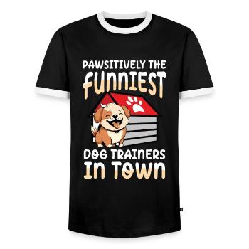 Pawsitively The Funniest Dog Trainers In Town - Männer Kontrast-T-Shirt - Schwarz/Weiß - Vorne - AI Model Female 172 light (172cm) & AI Model Male 178 light (178cm)