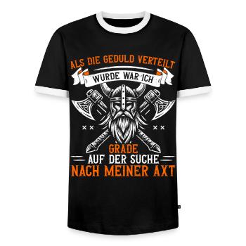 Vikings, Mythologie nordique, Dieux, Viking - T-shirt contrasté Homme - noir/blanc - Devant - AI Model Female 172 light (172cm) & AI Model Male 178 light (178cm)