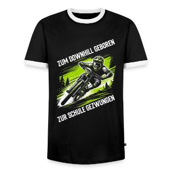 Vététistes, amateurs de VTT, cyclisme - T-shirt contrasté Homme - noir/blanc - Devant - AI Model Female 172 light (172cm) & AI Model Male 178 light (178cm)