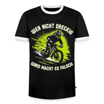 Vététistes, amateurs de VTT, cyclisme - T-shirt contrasté Homme - noir/blanc - Devant - AI Model Female 172 light (172cm) & AI Model Male 178 light (178cm)