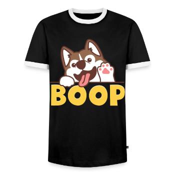 Furry Fandom Pumpkins Fursona Boop - Men's Ringer Shirt - black/white - Front - AI Model Female 172 light (172cm) & AI Model Male 178 light (178cm)