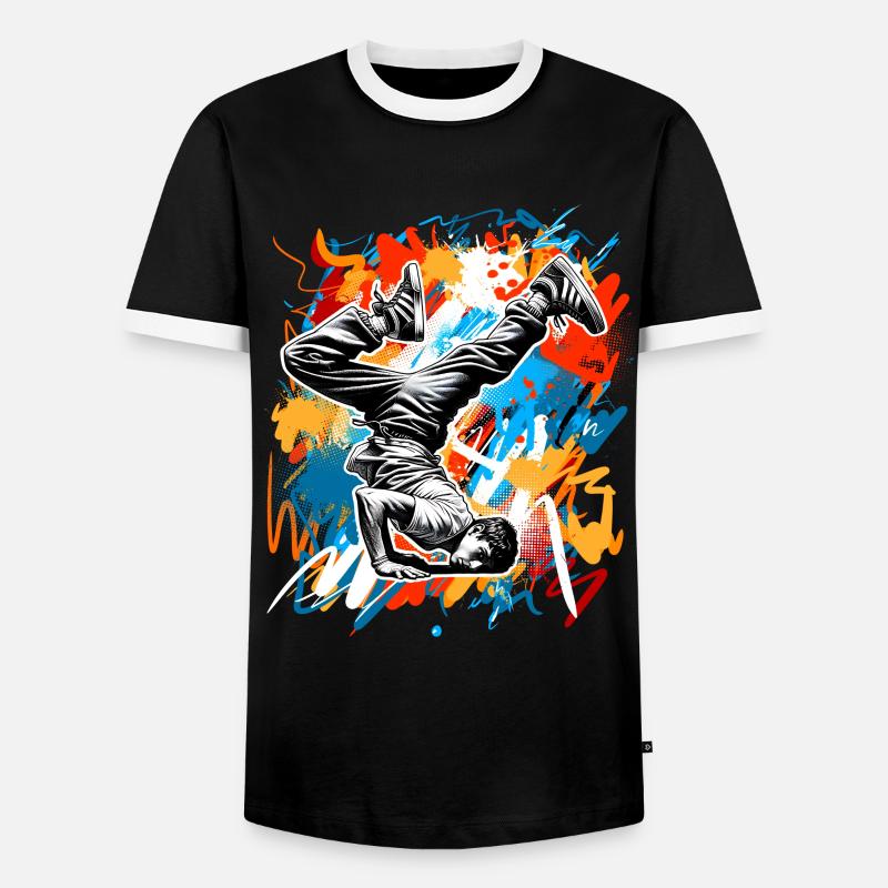 Breakdancing - Men's Ringer Shirt - black/white
