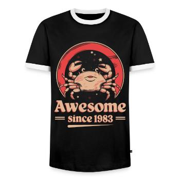 Krebs Sternzeichen Geburtstag Seit 1983 Großartig - Männer Kontrast-T-Shirt - Schwarz/Weiß - Vorne - AI Model Female 172 light (172cm) & AI Model Male 178 light (178cm)