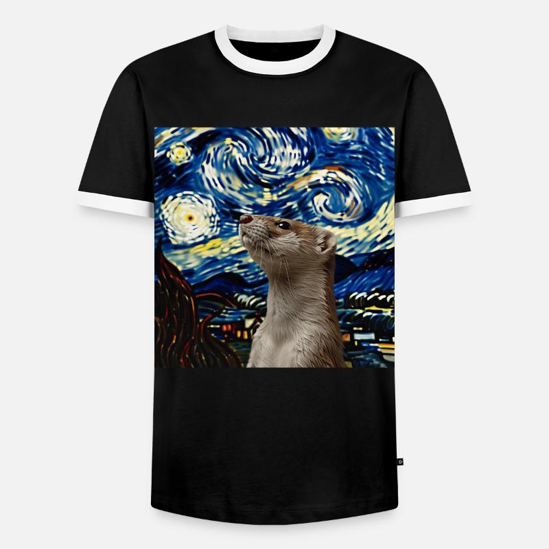 Wiesel - Männer Kontrast-T-Shirt - Schwarz/Weiß