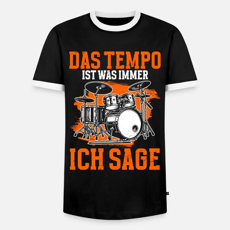 Drummer Drummer Percussion Musicians - Men's Ringer Shirt - black/white