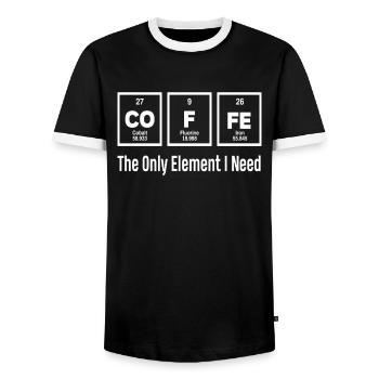 Kaffee Liebhaber Das Einzige Element - Männer Kontrast-T-Shirt - Schwarz/Weiß - Vorne - AI Model Female 172 light (172cm) & AI Model Male 178 light (178cm)