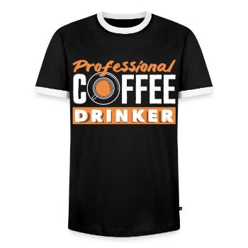 Professioneller Kaffee Liebhaber - Männer Kontrast-T-Shirt - Schwarz/Weiß - Vorne - AI Model Female 172 light (172cm) & AI Model Male 178 light (178cm)