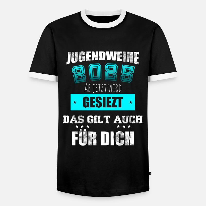 Jugendweihe 2025 Ab jetzt wird gesiezt - Männer Kontrast-T-Shirt - Schwarz/Weiß
