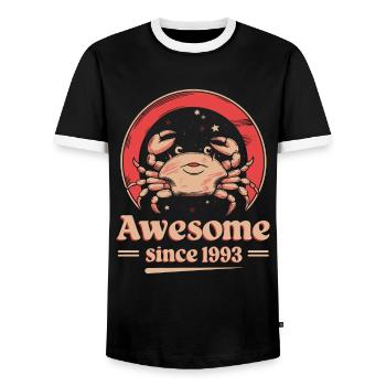 Cancer Zodiaque Anniversaire Depuis 1993 Super - T-shirt contrasté Homme - noir/blanc - Devant - AI Model Female 172 light (172cm) & AI Model Male 178 light (178cm)