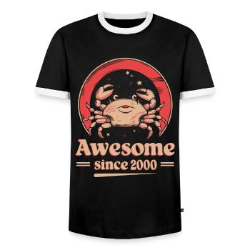 Cancer Zodiaque Anniversaire Depuis 2000 Super - T-shirt contrasté Homme - noir/blanc - Devant - AI Model Female 172 light (172cm) & AI Model Male 178 light (178cm)
