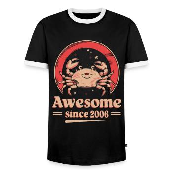 Krebs Sternzeichen Geburtstag Seit 2006 Großartig - Männer Kontrast-T-Shirt - Schwarz/Weiß - Vorne - AI Model Female 172 light (172cm) & AI Model Male 178 light (178cm)