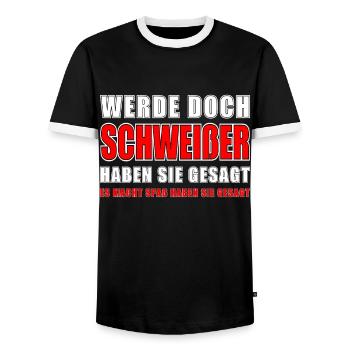 Schweißen Schweißer Spruch Schweissen Geschenk - Männer Kontrast-T-Shirt - Schwarz/Weiß - Vorne - AI Model Female 172 light (172cm) & AI Model Male 178 light (178cm)