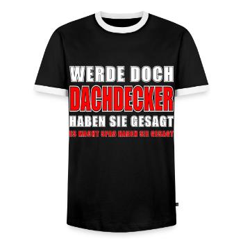 Dachdecker Spruch Job Lustiges Dachdecker Geschenk - Männer Kontrast-T-Shirt - Schwarz/Weiß - Vorne - AI Model Female 172 light (172cm) & AI Model Male 178 light (178cm)
