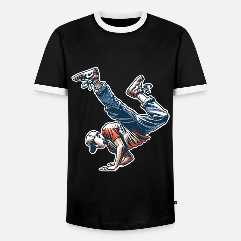 Breakdancing - Men's Ringer Shirt - black/white