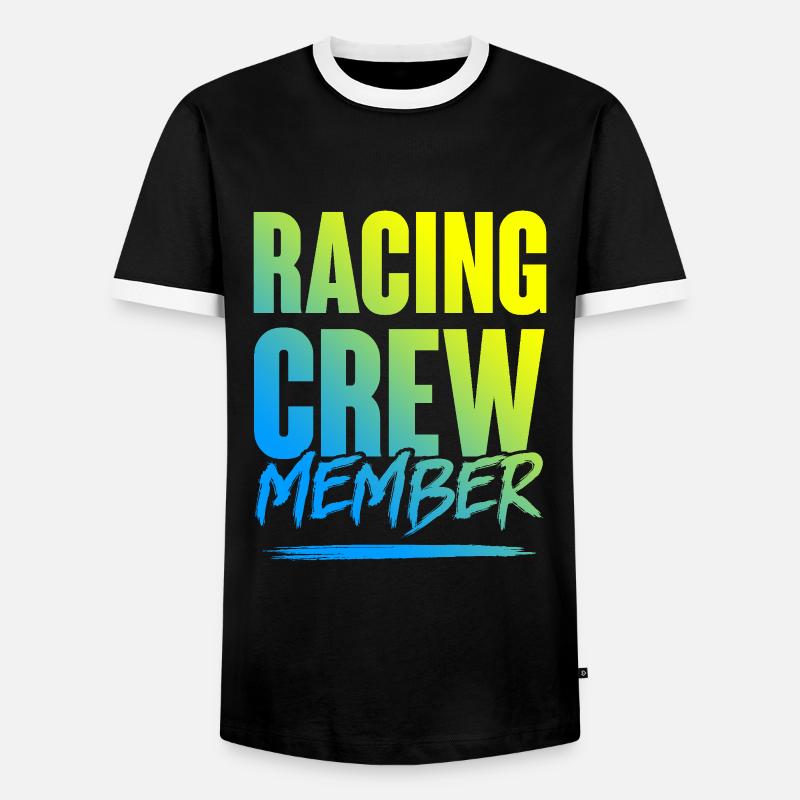 Racing Crew - Männer Kontrast-T-Shirt - Schwarz/Weiß