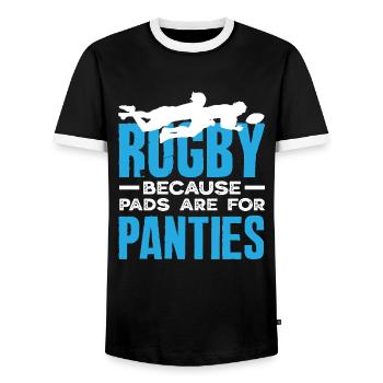 Rugbyspieler Weil Pads Für Panties Sind - Männer Kontrast-T-Shirt - Schwarz/Weiß - Vorne - AI Model Female 172 light (172cm) & AI Model Male 178 light (178cm)