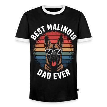 Belgian Shepherd Saying Malinois Gift - Men's Ringer Shirt - black/white - Front - AI Model Female 172 light (172cm) & AI Model Male 178 light (178cm)