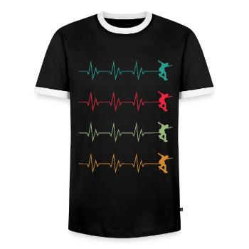 Skater Stunt Battement de cœur - T-shirt contrasté Homme - noir/blanc - Devant - AI Model Female 172 light (172cm) & AI Model Male 178 light (178cm)