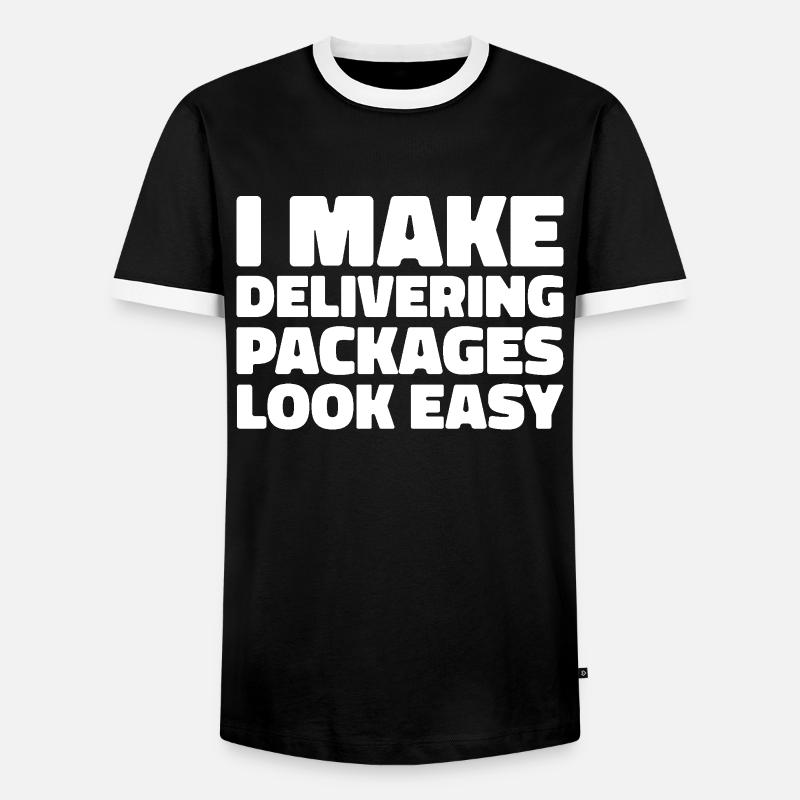 Messenger - Men's Ringer Shirt - black/white