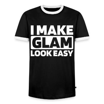 Esthéticien - T-shirt contrasté Homme - noir/blanc - Devant - AI Model Female 172 light (172cm) & AI Model Male 178 light (178cm)