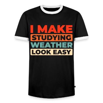 Climate Analyst - Men's Ringer Shirt - black/white - Front - AI Model Female 172 light (172cm) & AI Model Male 178 light (178cm)