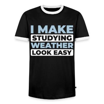 Climate Analyst - Men's Ringer Shirt - black/white - Front - AI Model Female 172 light (172cm) & AI Model Male 178 light (178cm)
