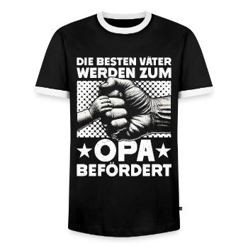Grandpa, Grandpa, Grandpa, Grandpapa - Men's Ringer Shirt - black/white - Front - AI Model Female 172 light (172cm) & AI Model Male 178 light (178cm)