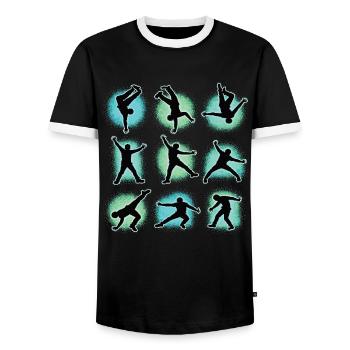 Breakdance Kids pour les Breakdancers de danse - T-shirt contrasté Homme - noir/blanc - Devant - AI Model Female 172 light (172cm) & AI Model Male 178 light (178cm)