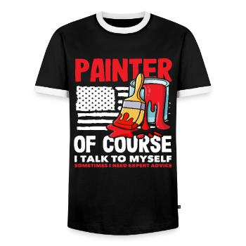 Maler Natürlich Spreche Ich Mit Mir Selbst Rat - Männer Kontrast-T-Shirt - Schwarz/Weiß - Vorne - AI Model Female 172 light (172cm) & AI Model Male 178 light (178cm)