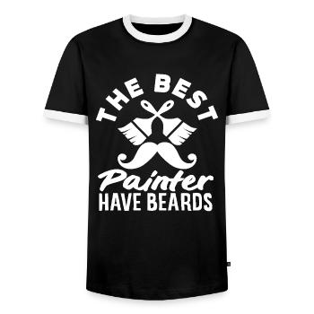 Die Besten Maler Haben Bärte - Männer Kontrast-T-Shirt - Schwarz/Weiß - Vorne - AI Model Female 172 light (172cm) & AI Model Male 178 light (178cm)
