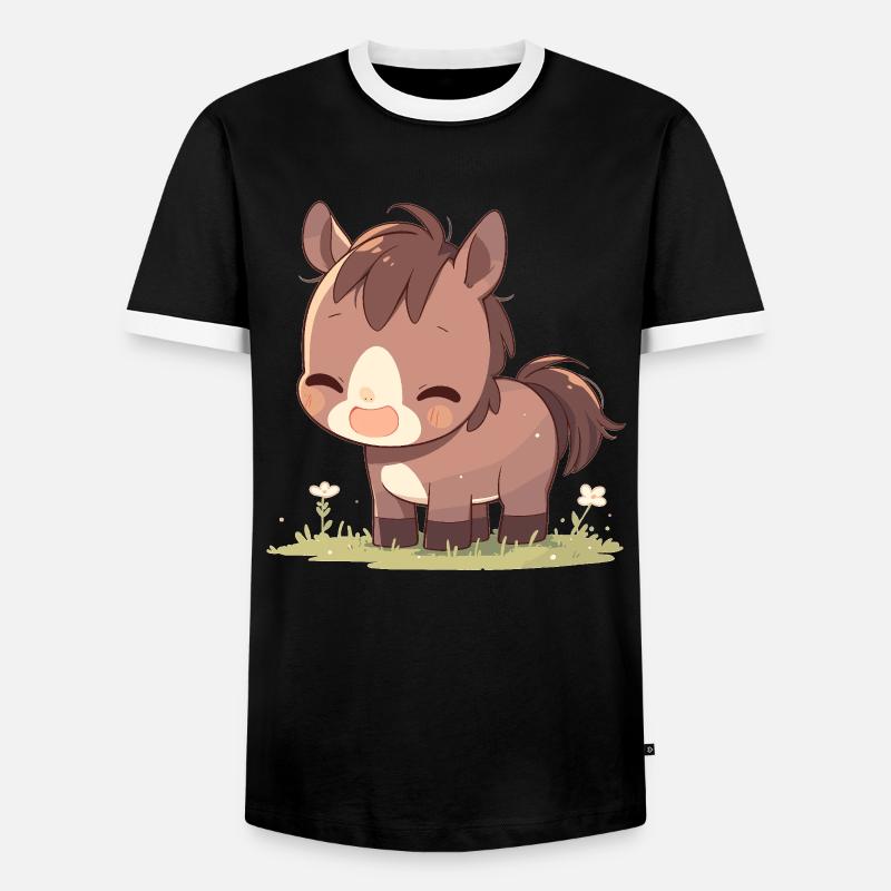 Pferde Pferd - Männer Kontrast-T-Shirt - Schwarz/Weiß