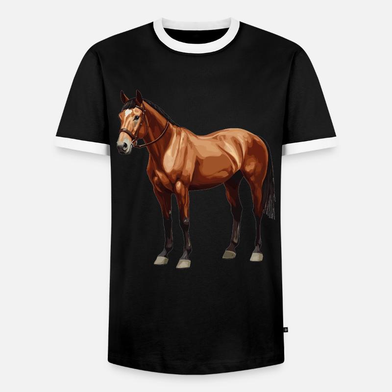 Pferde Pferd - Männer Kontrast-T-Shirt - Schwarz/Weiß