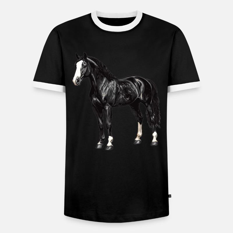 Pferde Pferd - Männer Kontrast-T-Shirt - Schwarz/Weiß