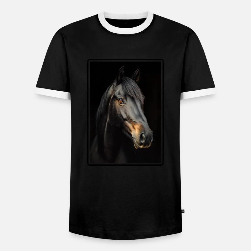 Pferde Pferd - Männer Kontrast-T-Shirt - Schwarz/Weiß