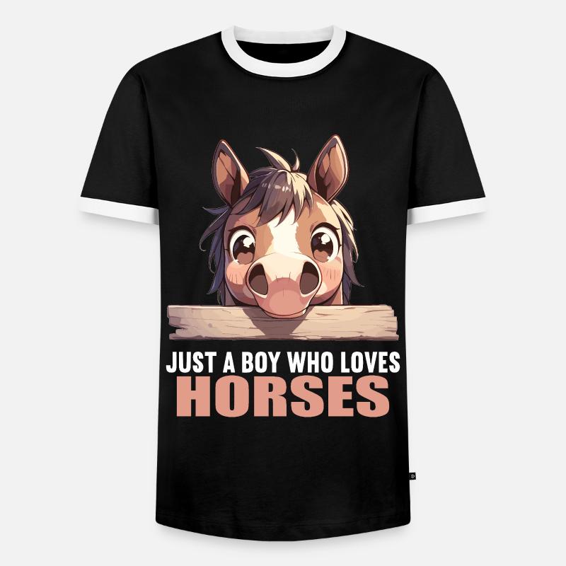 Pferde Pferd - Männer Kontrast-T-Shirt - Schwarz/Weiß