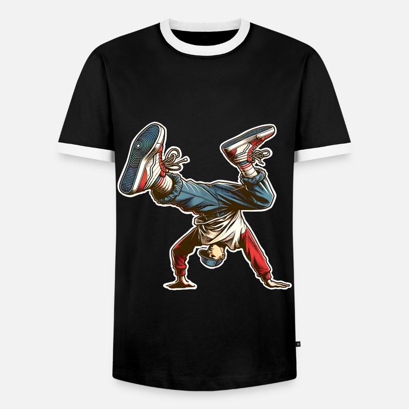 Breakdancing - Men's Ringer Shirt - black/white