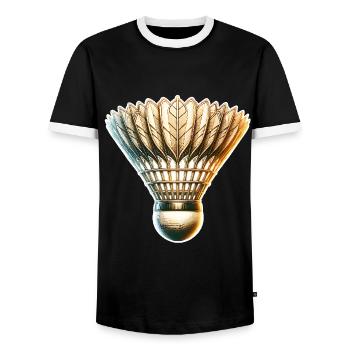 Badminton - Männer Kontrast-T-Shirt - Schwarz/Weiß - Vorne - AI Model Female 172 light (172cm) & AI Model Male 178 light (178cm)