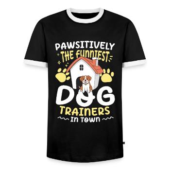 Pawsitively The Funniest Dog Trainers In Town - Männer Kontrast-T-Shirt - Schwarz/Weiß - Vorne - AI Model Female 172 light (172cm) & AI Model Male 178 light (178cm)
