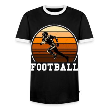 Football américain - T-shirt contrasté Homme - noir/blanc - Devant - AI Model Female 172 light (172cm) & AI Model Male 178 light (178cm)