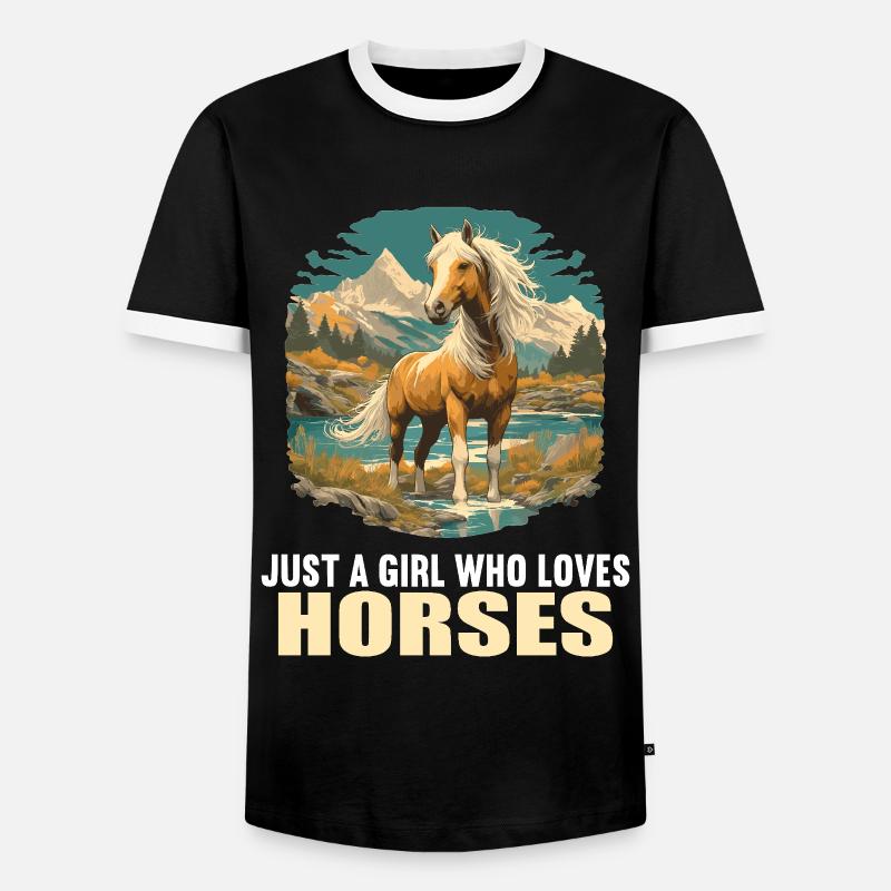 Pferde Pferd - Männer Kontrast-T-Shirt - Schwarz/Weiß