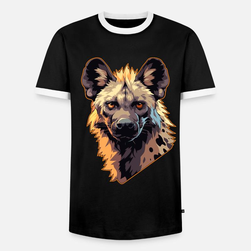 Hyänen Hyäne - Männer Kontrast-T-Shirt - Schwarz/Weiß