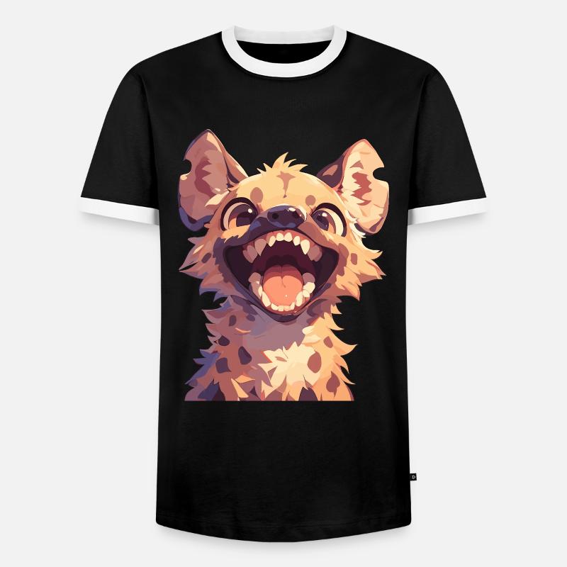 Hyänen Hyäne - Männer Kontrast-T-Shirt - Schwarz/Weiß