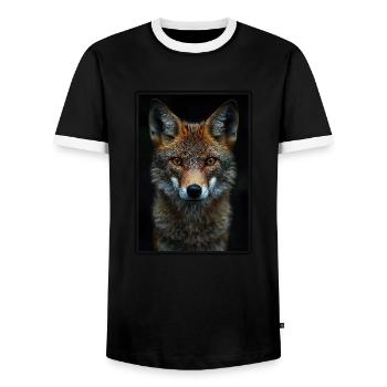 Jackals Jackal - Men's Ringer Shirt - black/white - Front - AI Model Female 172 light (172cm) & AI Model Male 178 light (178cm)