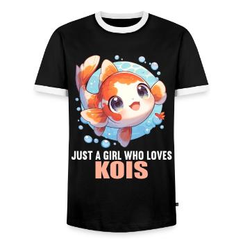 Koi Koi Carpe - T-shirt contrasté Homme - noir/blanc - Devant - AI Model Female 172 light (172cm) & AI Model Male 178 light (178cm)