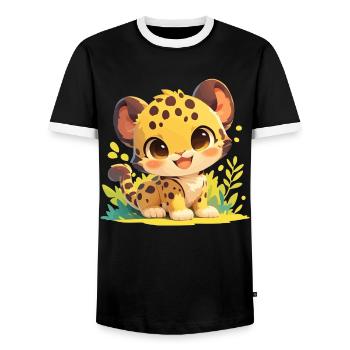 Jaguare Jaguar - Männer Kontrast-T-Shirt - Schwarz/Weiß - Vorne - AI Model Female 172 light (172cm) & AI Model Male 178 light (178cm)