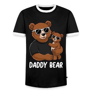 Daddy Bear - Männer Kontrast-T-Shirt - Schwarz/Weiß - Vorne - AI Model Female 172 light (172cm) & AI Model Male 178 light (178cm)