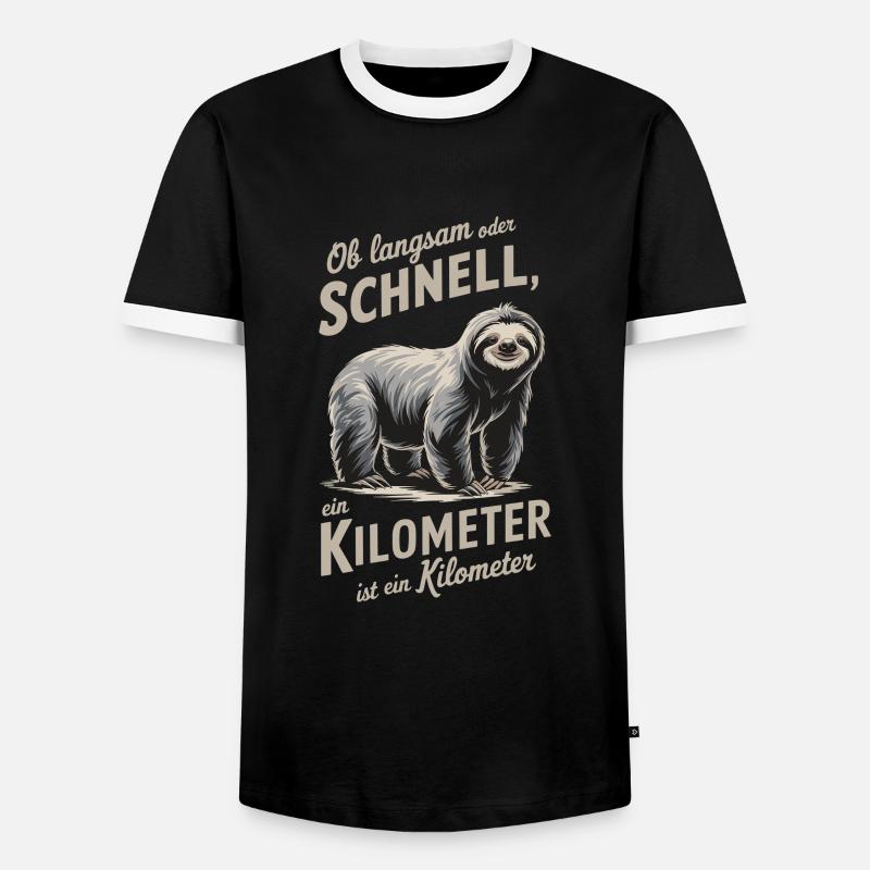 Egal ob langsam oder schnell, - Männer Kontrast-T-Shirt - Schwarz/Weiß