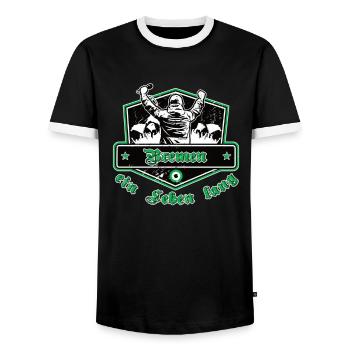Bremen ein Leben Lang No II - Männer Kontrast-T-Shirt - Schwarz/Weiß - Vorne - AI Model Female 172 light (172cm) & AI Model Male 178 light (178cm)