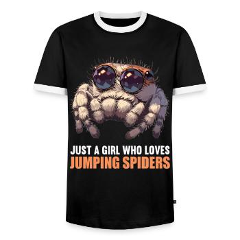 Jumping Spider Springspinnen Springspinne - Männer Kontrast-T-Shirt - Schwarz/Weiß - Vorne - AI Model Female 172 light (172cm) & AI Model Male 178 light (178cm)